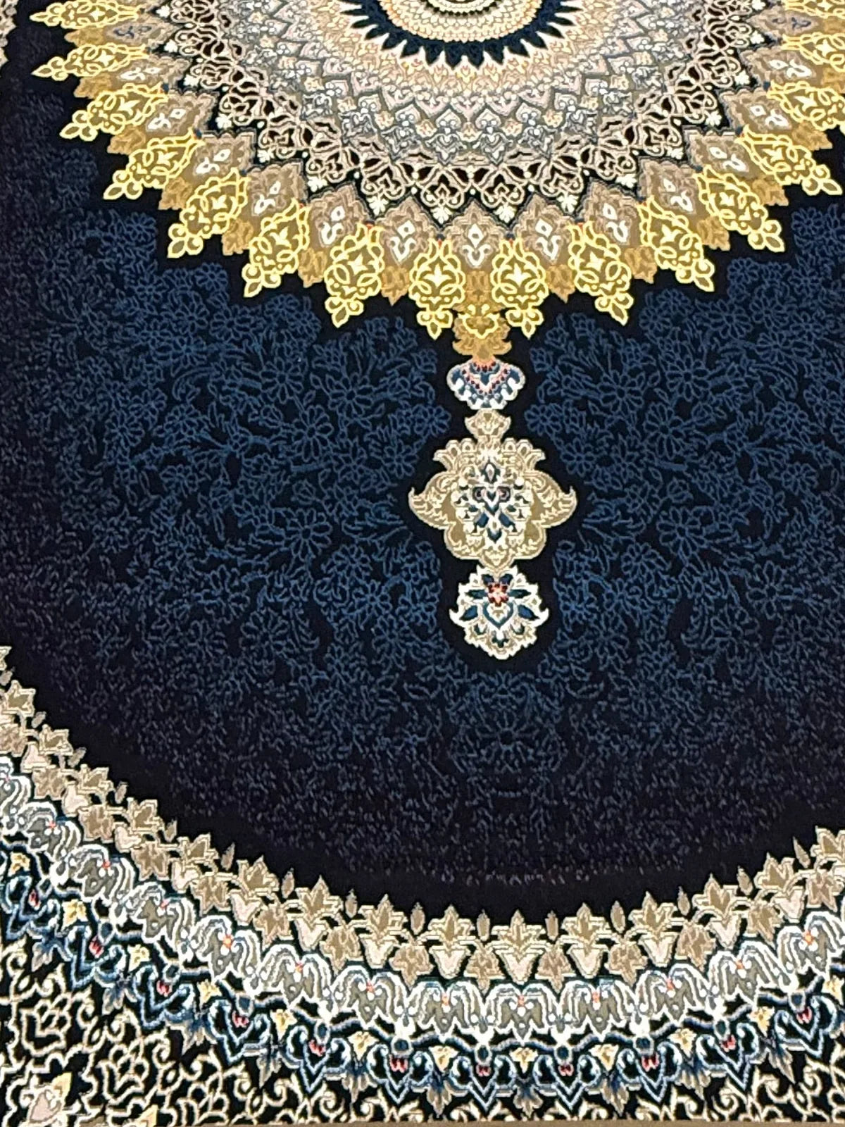 Navy & Burgundy Medallion Persian Rug · 1200 Reeds medallion detail