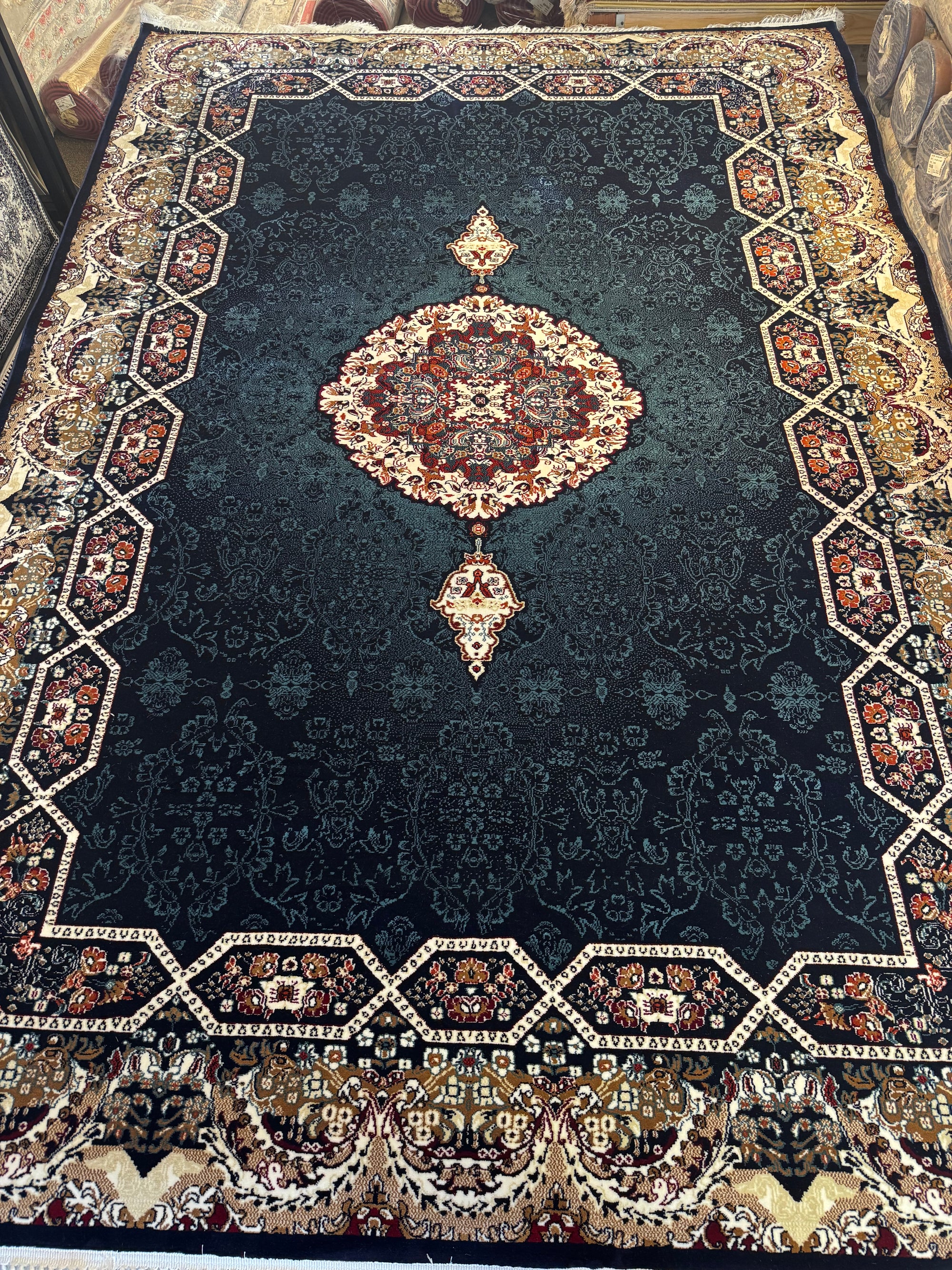 Navy Persian Design Rug — 1200 Reeds