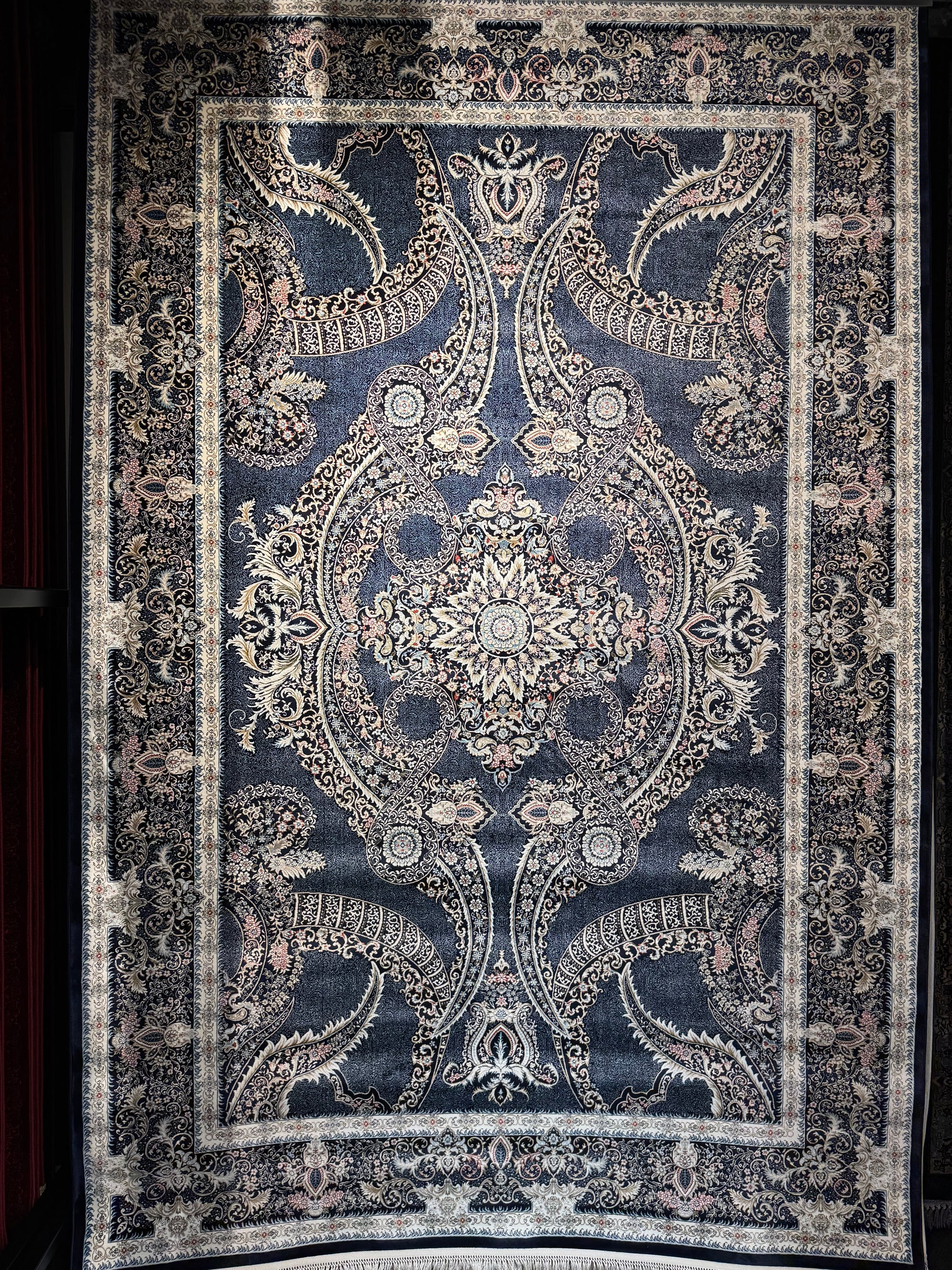 Kashan Navy Persian Design Rug 2 Million Points | Stylish Rugs & Carpets