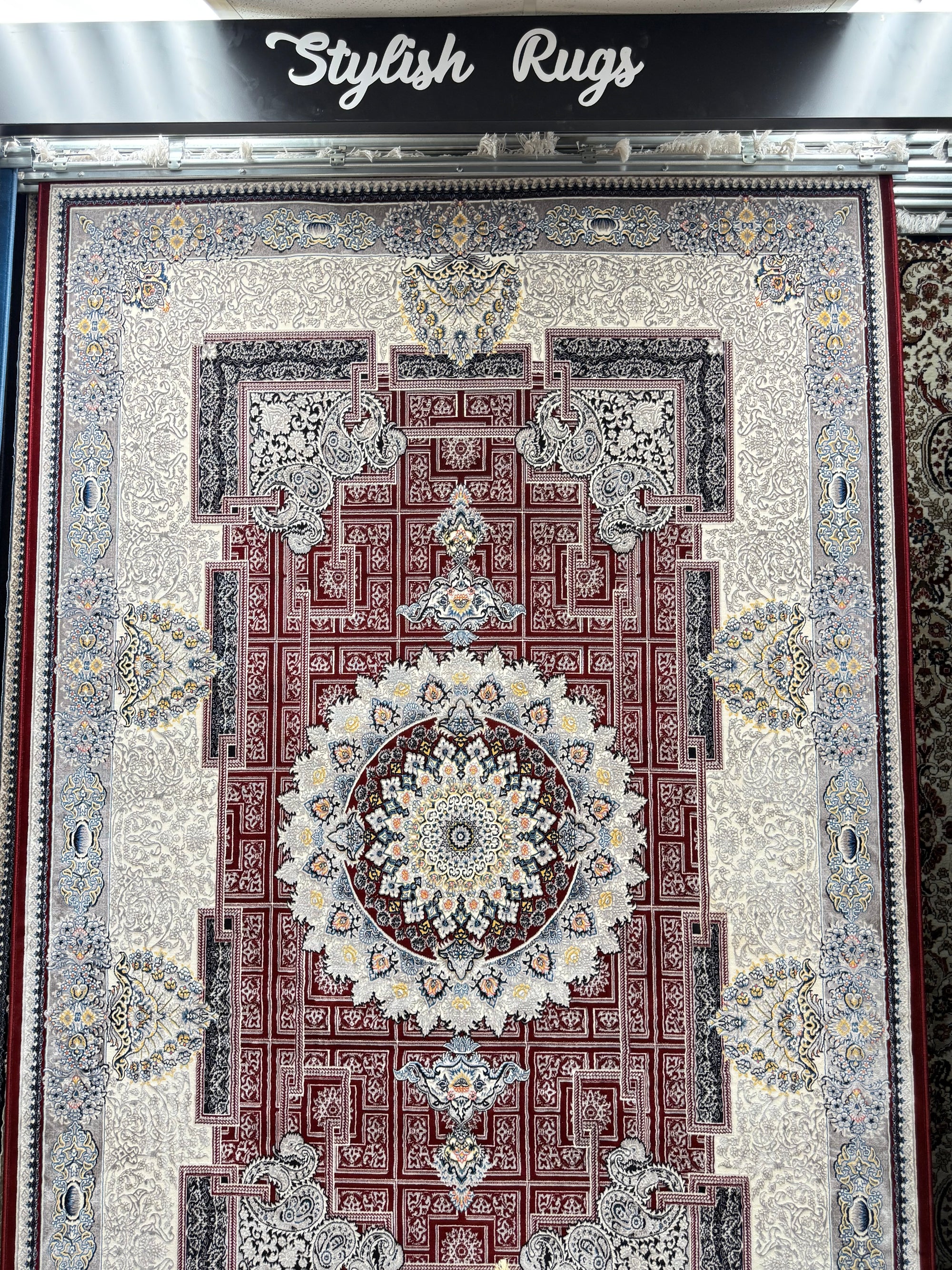 Modern Persian Carpet Red and Cream Background | Stylish Rugs & Carpets