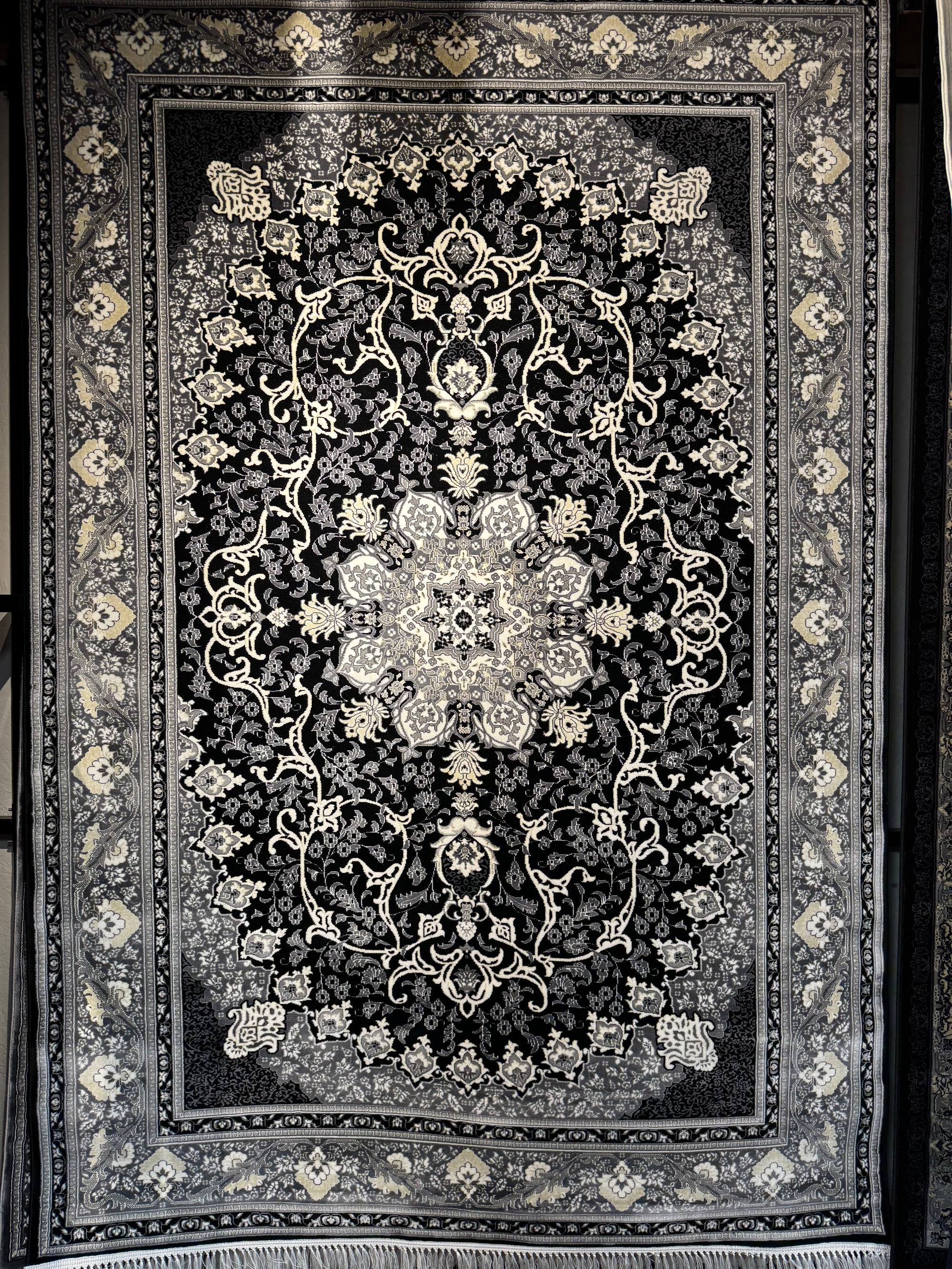 Black and Gray Persian Design Rug — 1200 Reeds | Stylish Rugs & Carpets