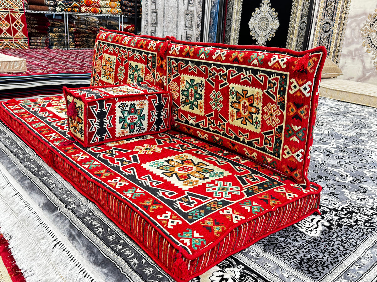Red Majlis Edition IV · 4-Piece Arabic Floor Sofa Set
