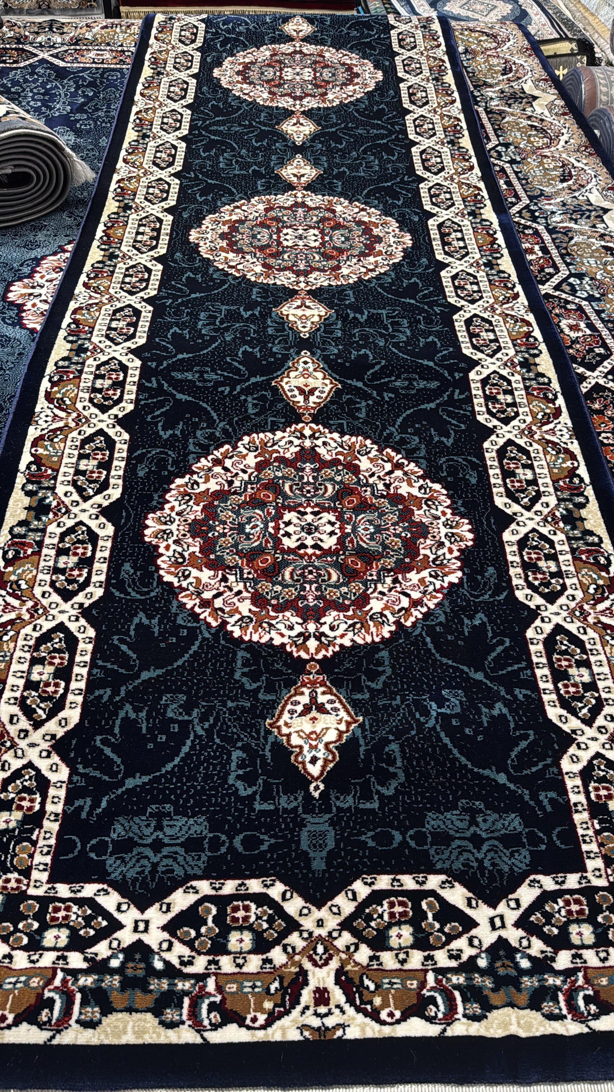 Navy Persian Design Rug — 1200 Reeds