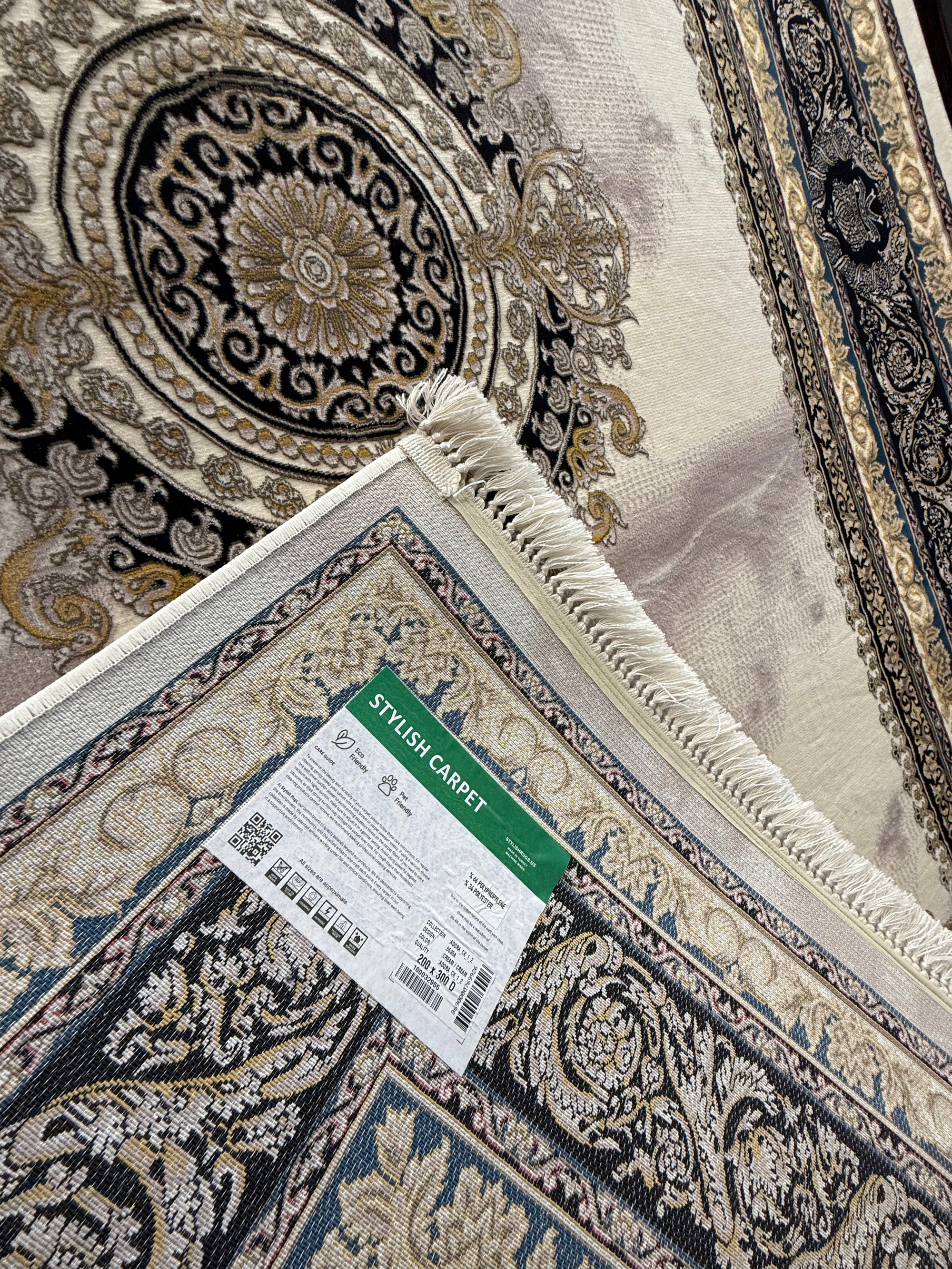 Modern Persian Carpet with Cream Background