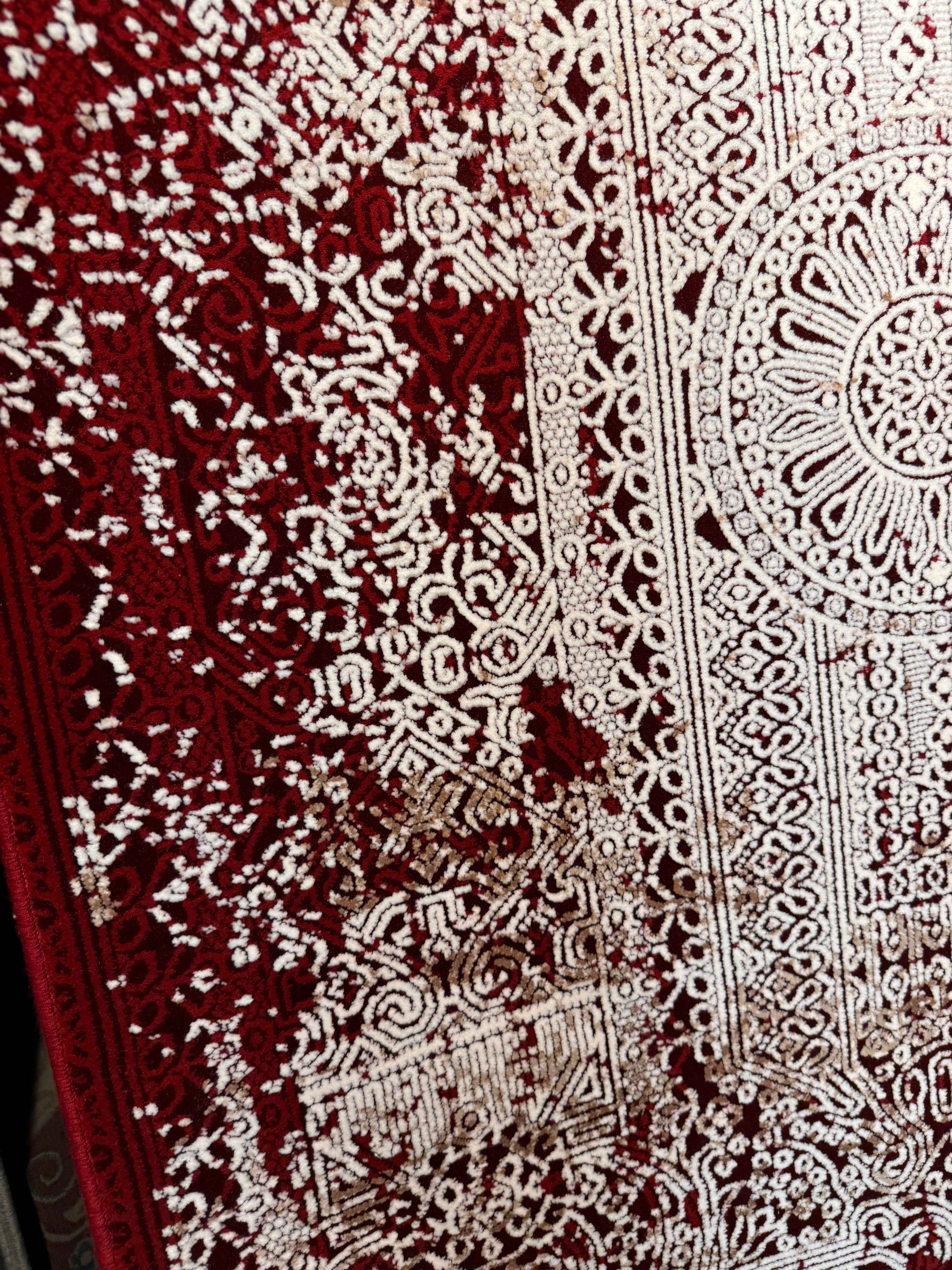 Red white Antique Rug