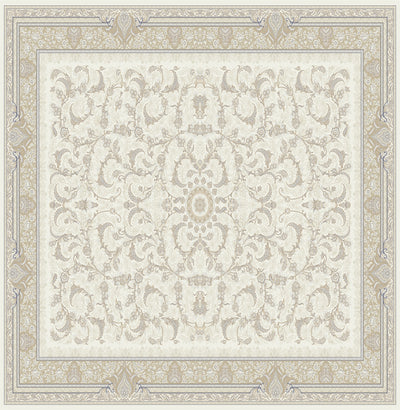 Cream and beige arabesque Persian-design rug, Arman design AR017A
