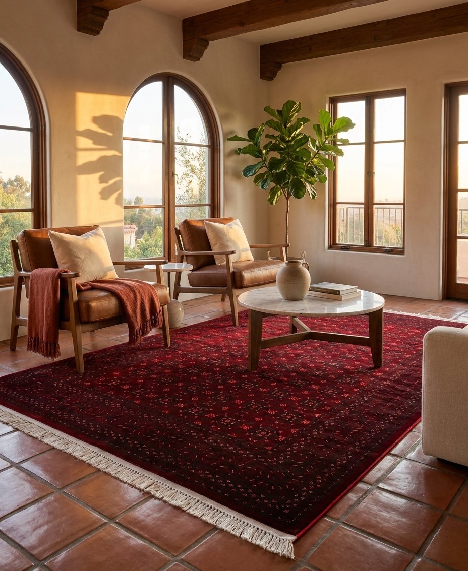 Red Tribal Persian Rug · 1200 Reeds rug styled in a Sacramento home — Stylish Rugs & Carpets