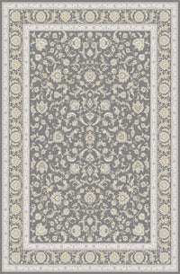Grey Delicate Floral Faux Silk Rug · Shadow - 3x6.5 Feet (90x200 cm)