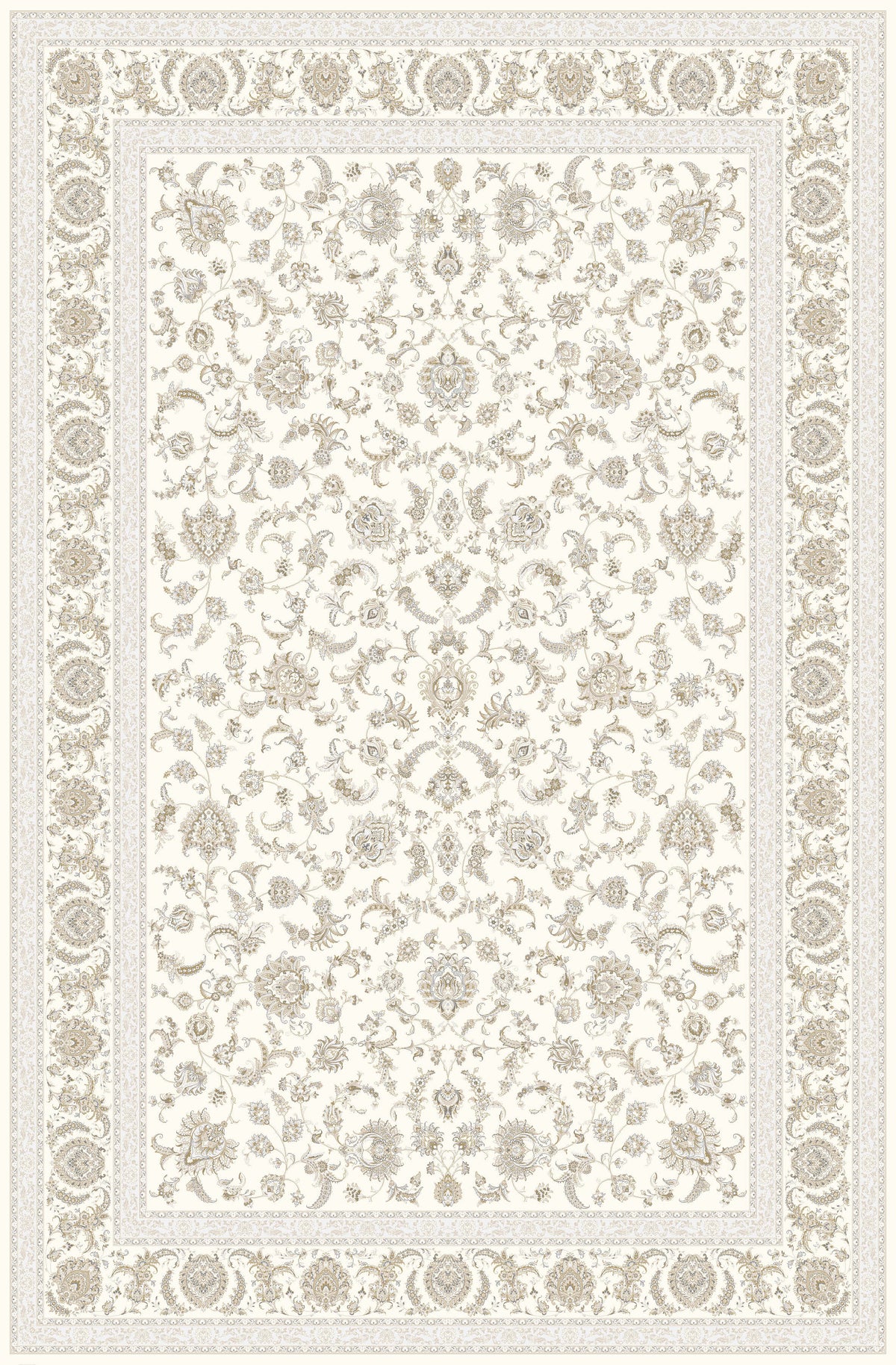 Ivory delicate floral rug from the Shadow line, Art Silk pile
