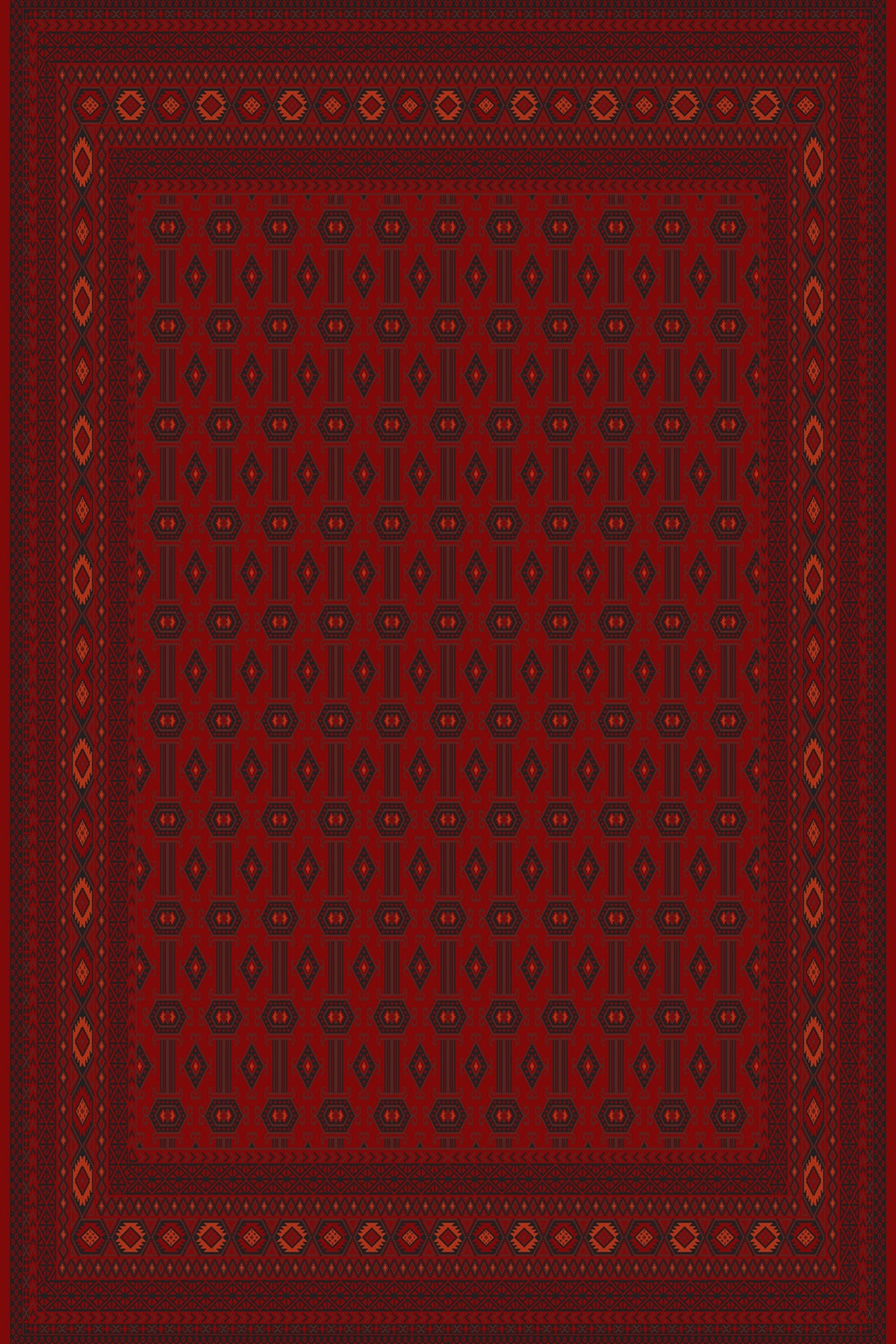 Deep red fine all-over Turkish rug, design 03603C — Stylish Rugs & Carpets, Sacramento
