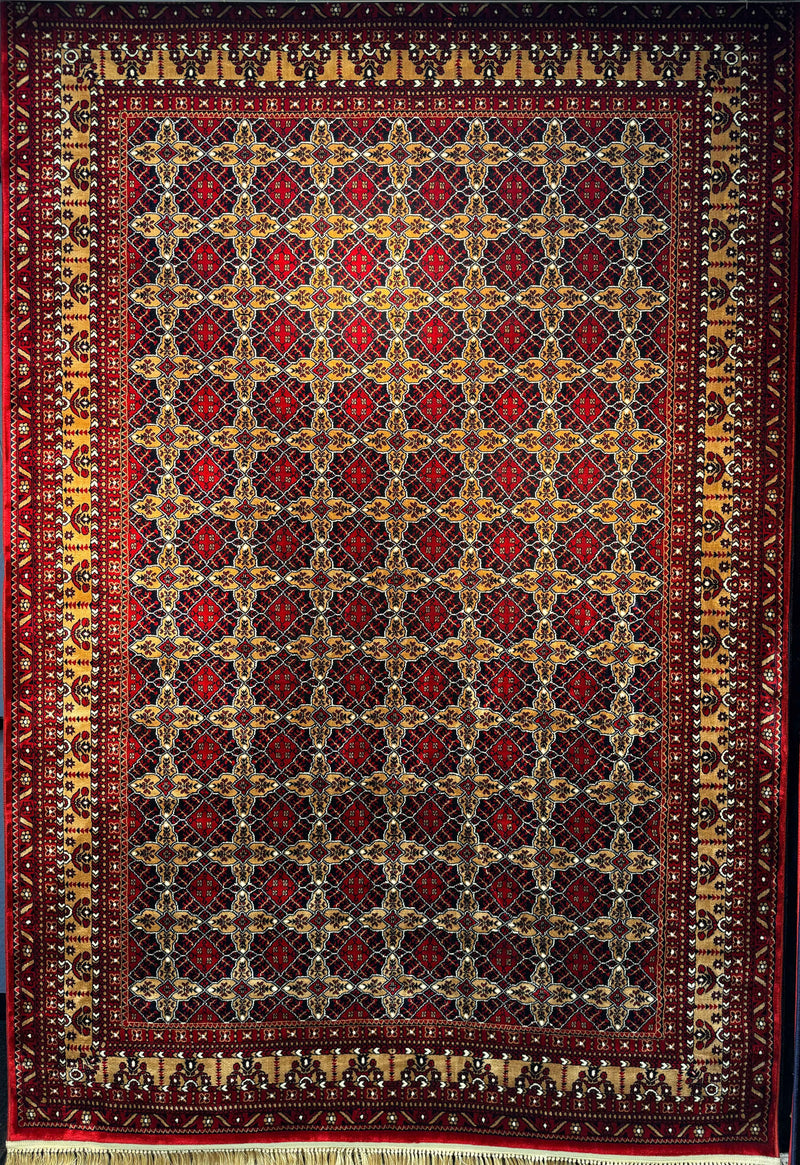 Navy blue and red semi-antique Persian rug — age and patina spectrum