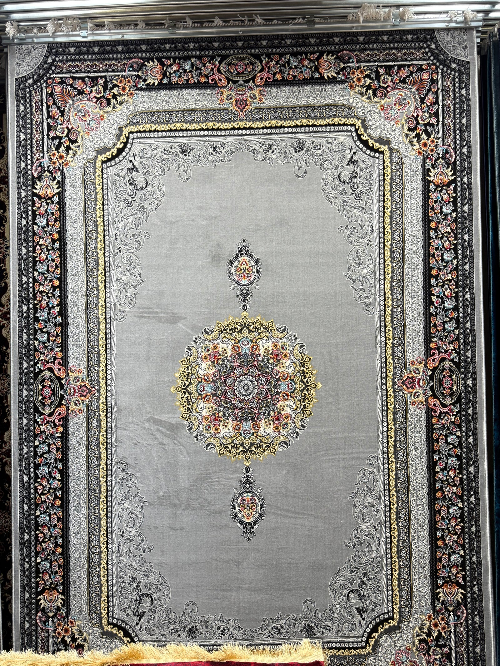 Persian Carpet Light Gray and Cream Background | Stylish Rugs & Carpets