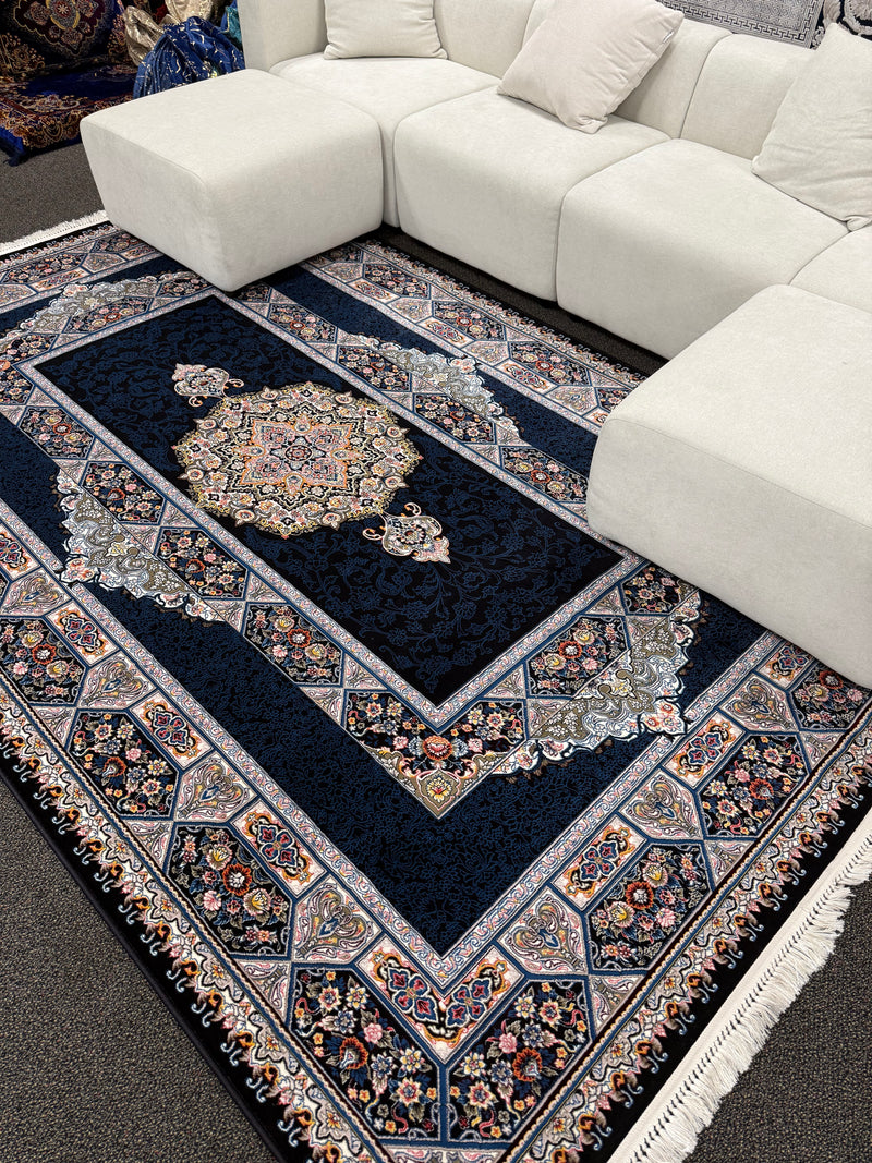 2026 Navy Luxury Traditional Rug 1200 Reeds | Stylish Rugs & Carpets