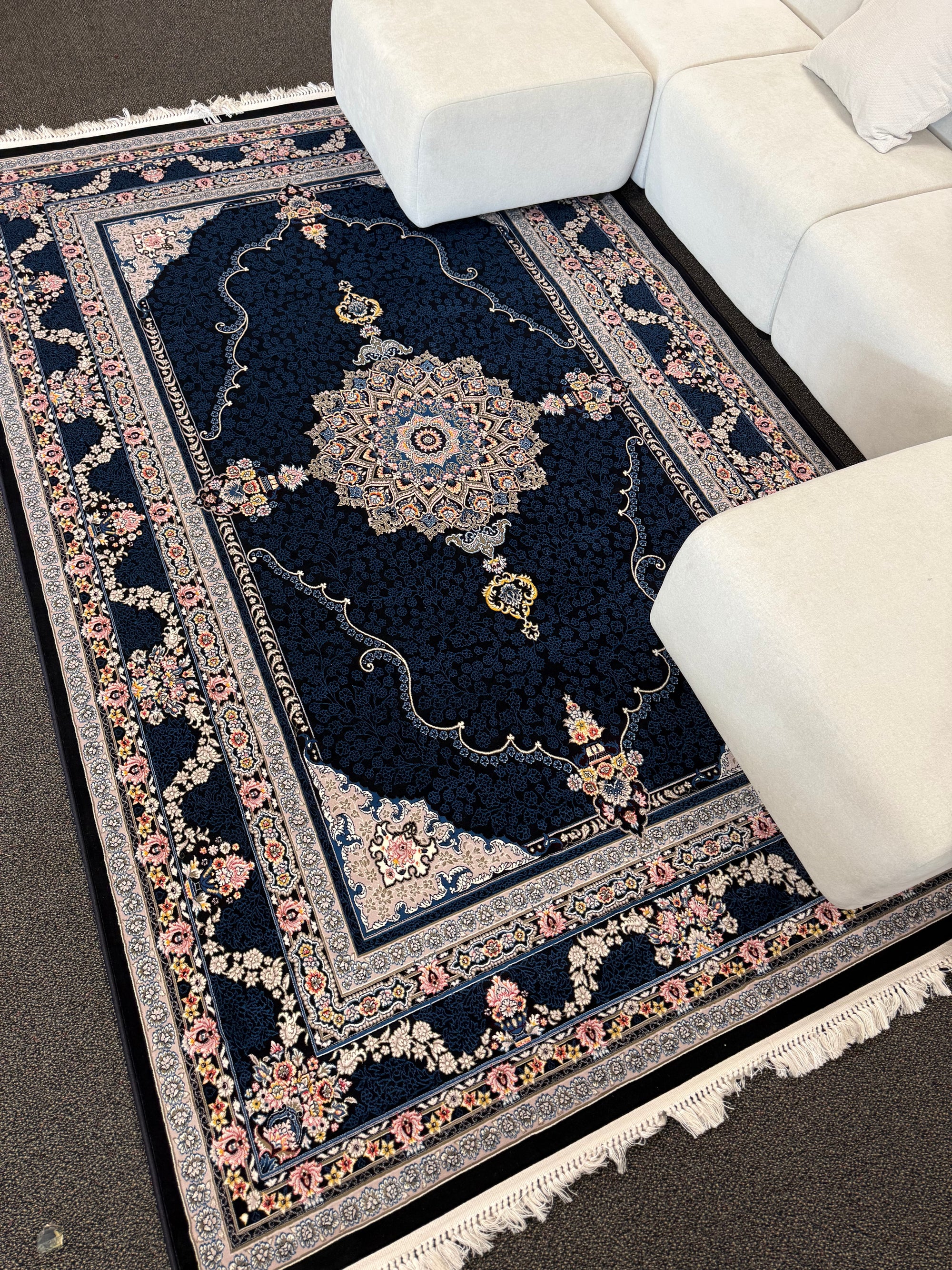 2026 Navy Luxury Traditional Persian Medallion Rug