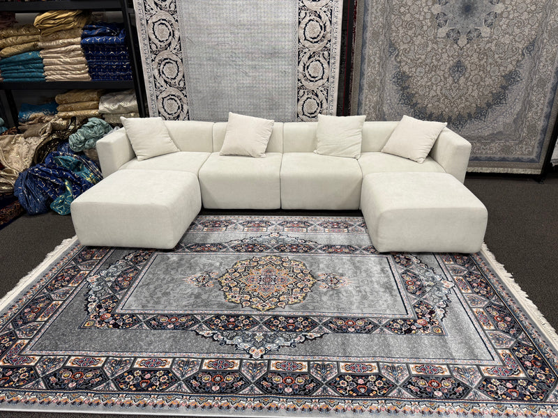 2026 Light Gray Luxury Traditional Rug 1200 Reeds | Stylish Rugs & Carpets