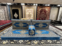Blue Arabic Majlis Floor Seating Sofa Set | Stylish Rugs & Carpets