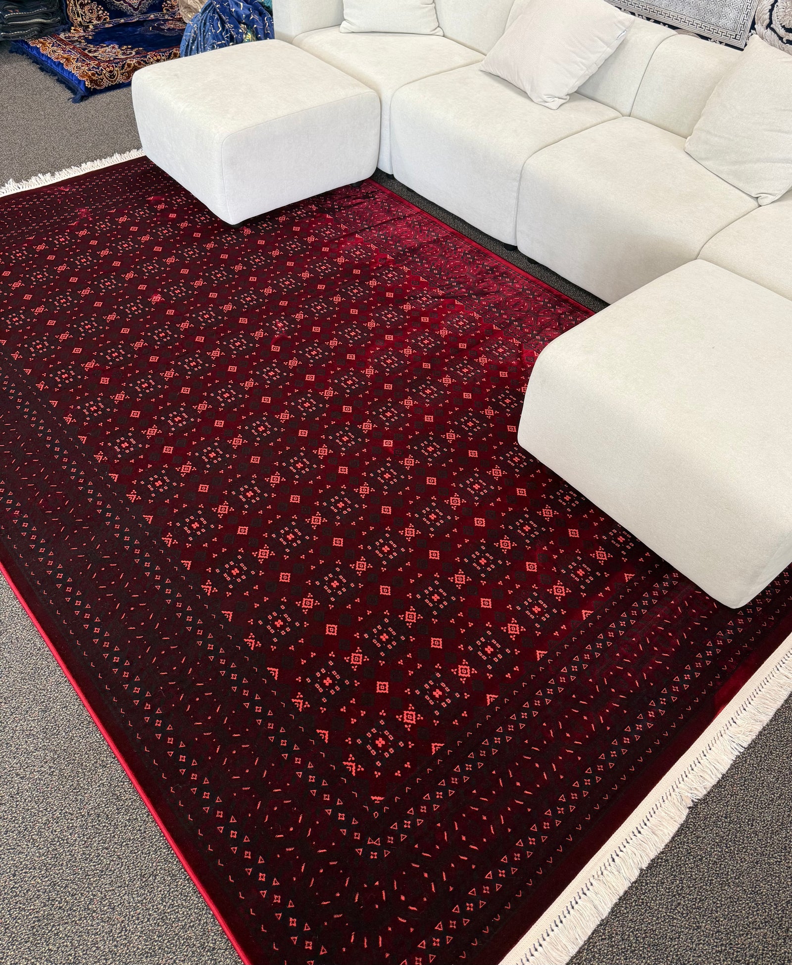 2026 Red Tribal Luxury Traditional Rug 1200 Reeds | Stylish Rugs & Carpets