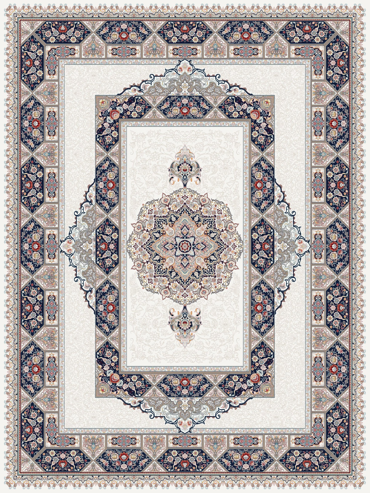 Classic Reed Rug Cream Classic Medallion Persian Rug · 1200 Reeds – Stylish Rugs