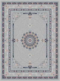 2026 Light Gray Luxury Traditional Persian Medallion Rug | 1200 Reeds