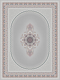 2026 Luxury Traditional Persian-Inspired Rug – Light Gray with Elegant Central Medallion | 1200 Reeds