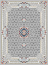 2026 Luxury Traditional Persian-Inspired Rug – Light Gray with Classic Central Medallion | 1200 Reeds