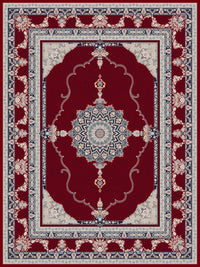 2026 Burgundy Luxury Traditional Persian Medallion Rug | 1200 Reeds
