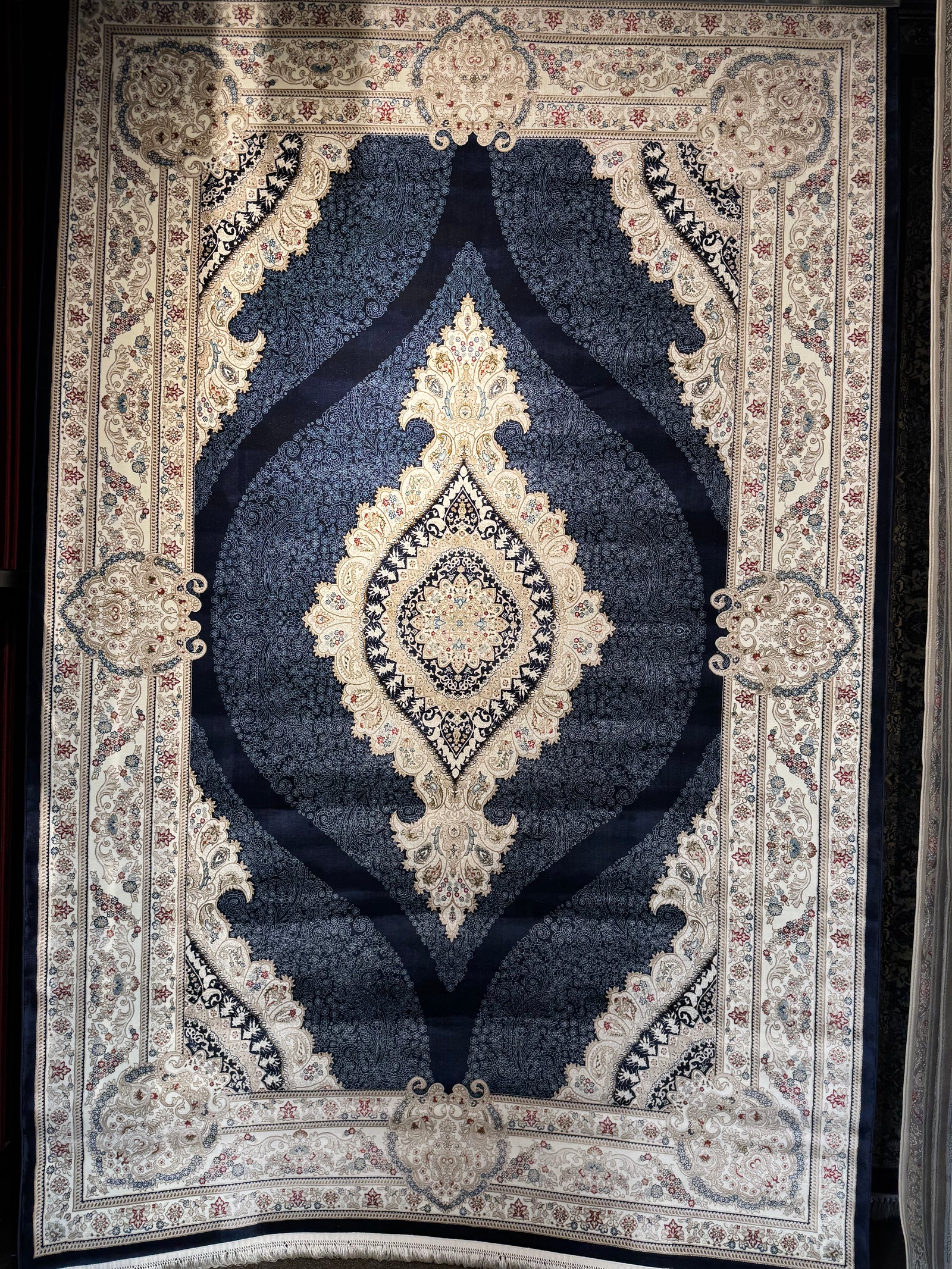 Qom Navy Persian Design Rug 2 Million Points | Stylish Rugs & Carpets