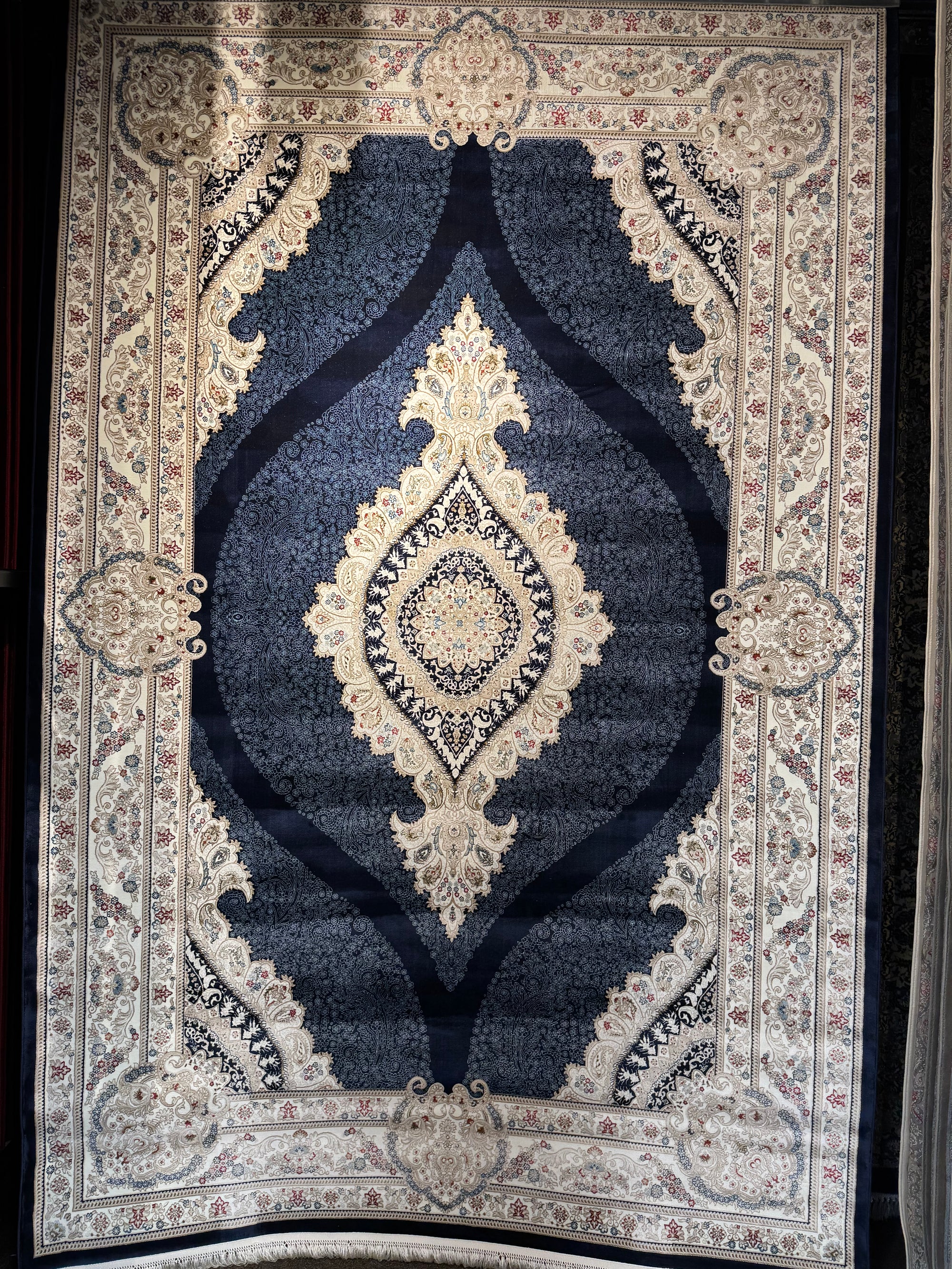 Qom Navy Persian Design Rug 2 Million Points | Stylish Rugs & Carpets