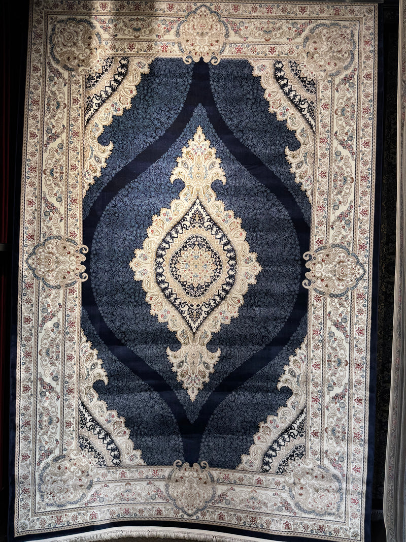 Qom Navy Persian Design Rug 2 Million Points | Stylish Rugs & Carpets