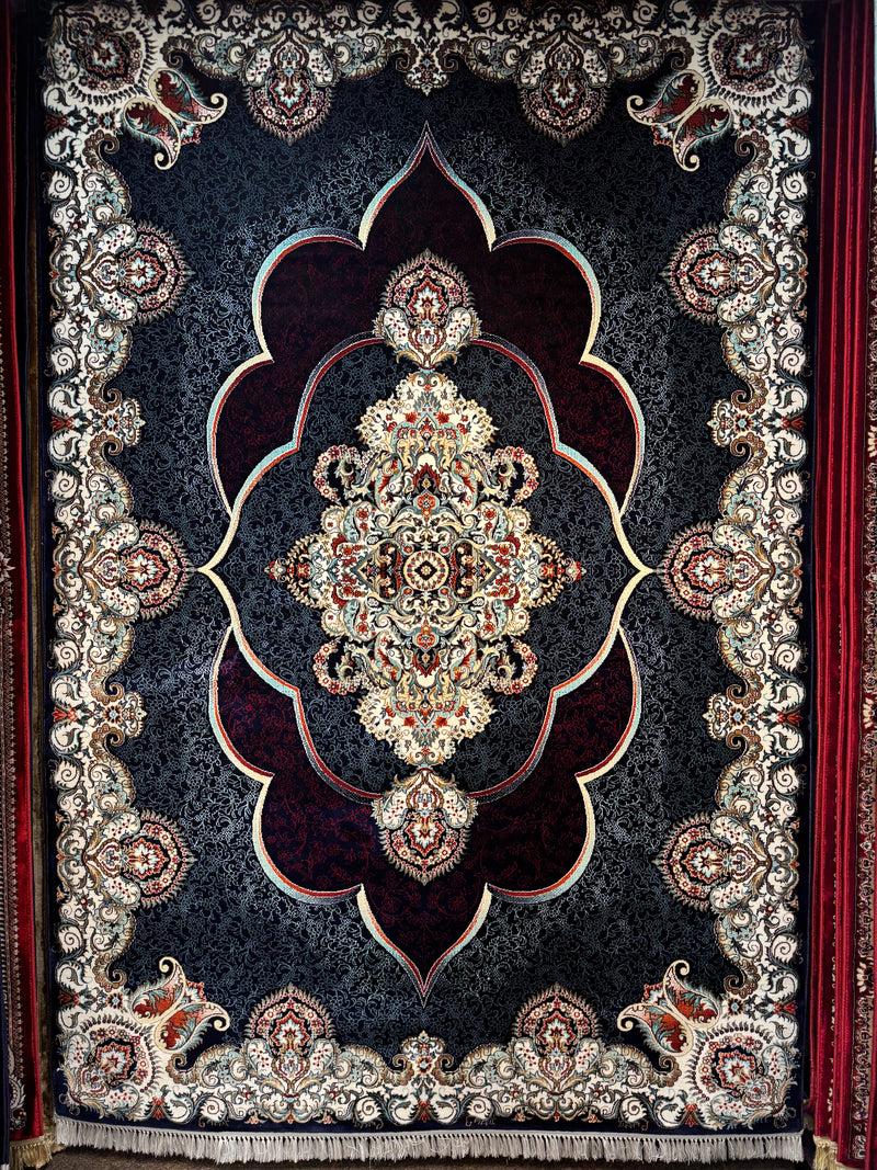 Mafkoor Persian Rug Blue — 1200 Reeds | Stylish Rugs & Carpets