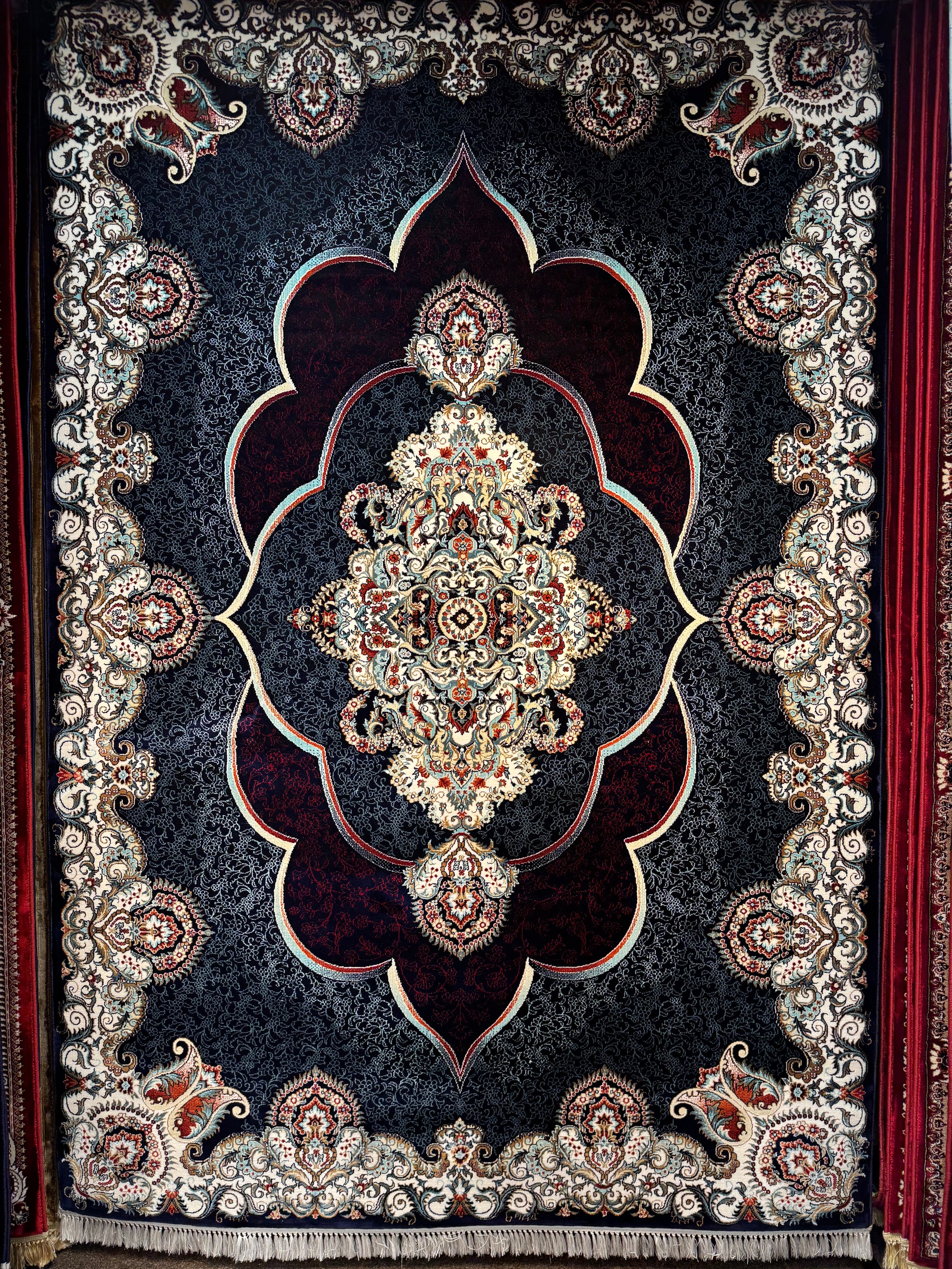 Mafkoor Persian Rug Blue — 1200 Reeds | Stylish Rugs & Carpets