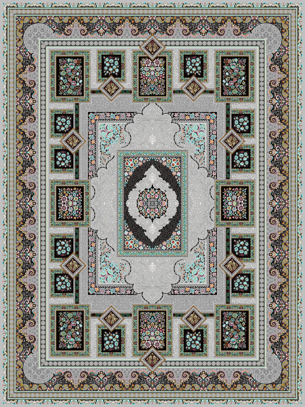 Silver Mosaic Garden Panel · 2026 Persian-Inspired 1200 Reeds