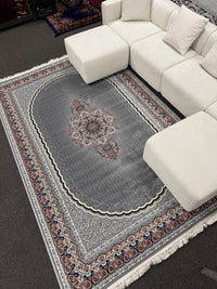 2026 Luxury Traditional Persian-Inspired Rug Light Gray Elegant Central Medallion 1200 Reeds