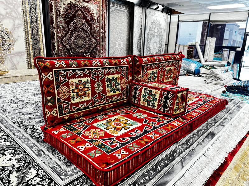 Red Majlis Edition IV · 4-Piece Arabic Floor Sofa Set