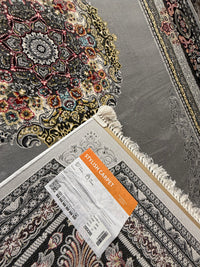 Persian Carpet with Light Gray & Cream Background