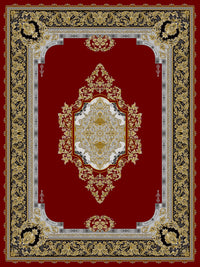 Shah Persian Carpet Red and Gold Background | Stylish Rugs & Carpets
