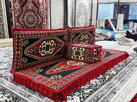 طقم كنب أرضي عربي من 4 قطع · إصدار المجلس الأحمر 1
