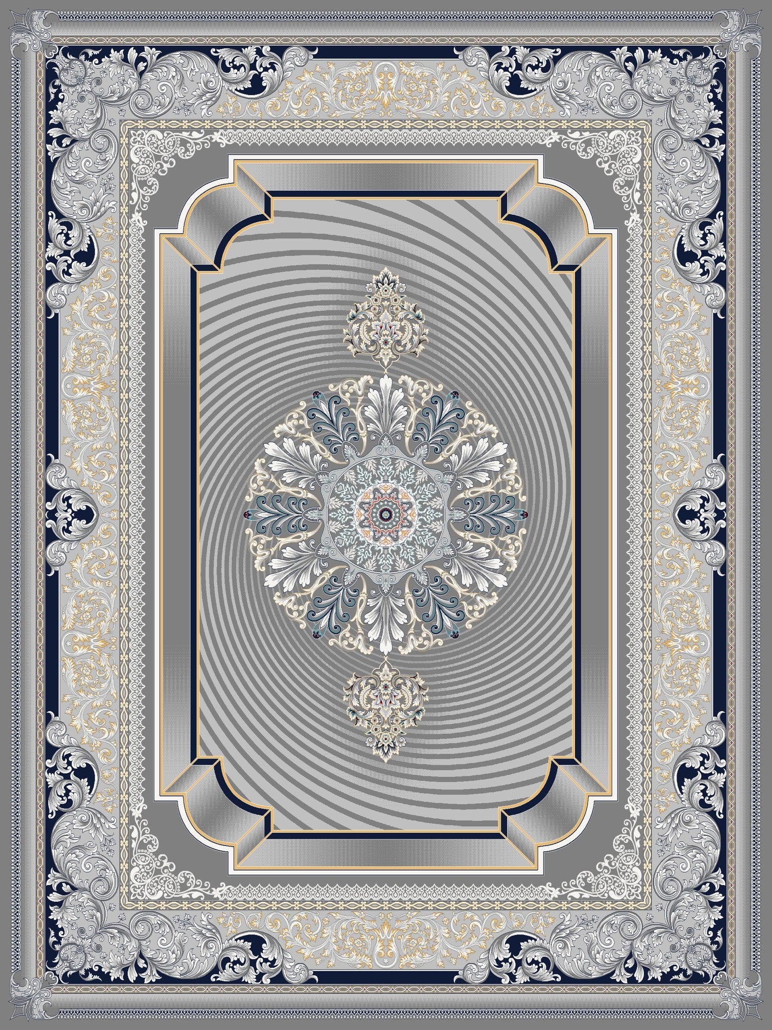 2026 Dark Gray 3D Luxury Modern Rug 1200 Reeds 3M Plus Density | Stylish Rugs & Carpets