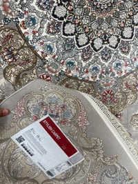 Luxury Persian Carpet - Medallion Design with Light Cream Background and Soft Gray Border - 2 Million Points