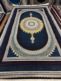 2026 Luxury Persian-Inspired Traditional Rug Deep Navy Burgundy Oval Medallion 1200 Reeds