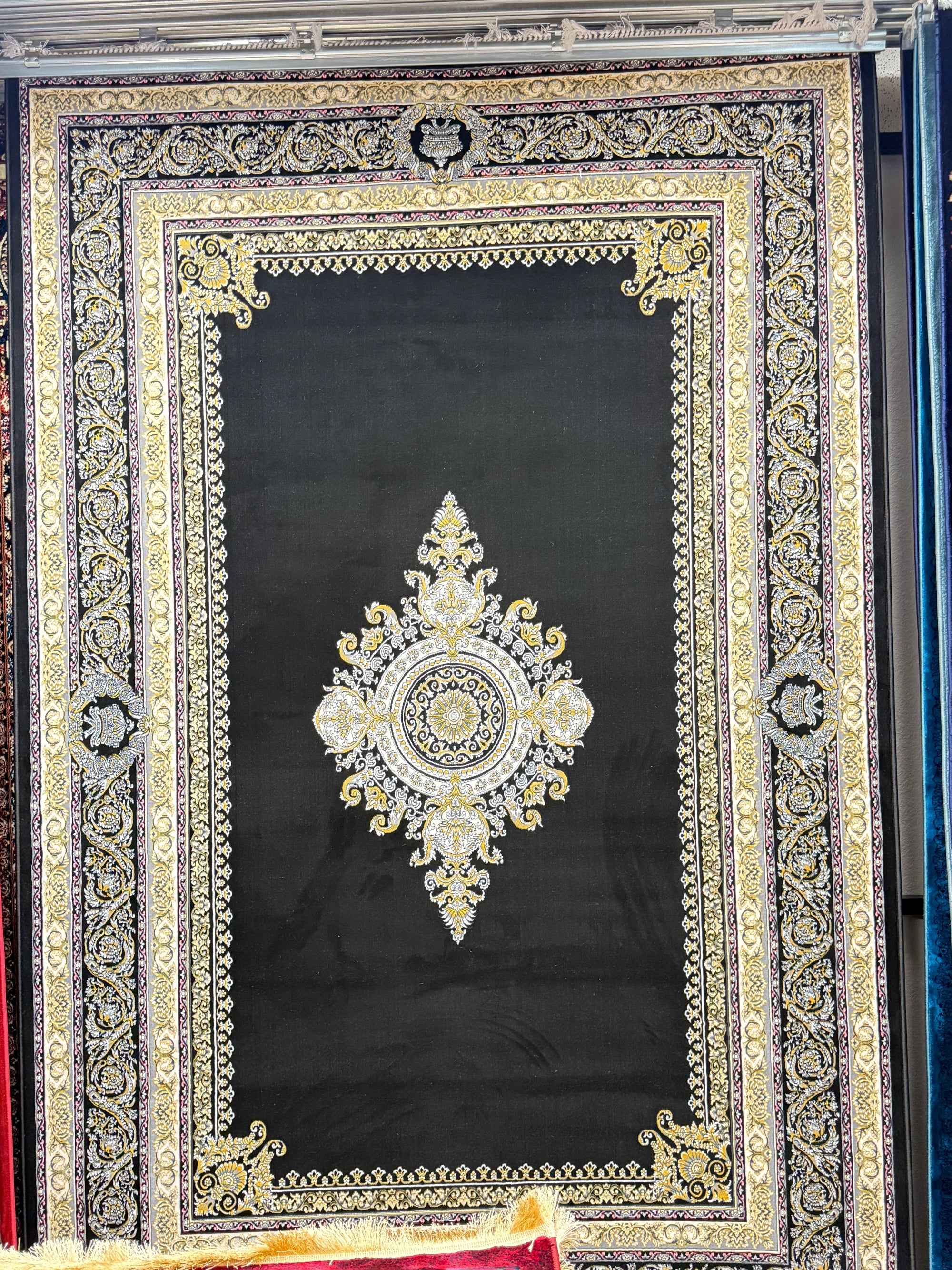 Darbar Persian Carpet Dark and Gold Background | Stylish Rugs & Carpets