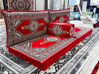 Red Majlis Edition VI · 4-Piece Arabic Floor Sofa Set