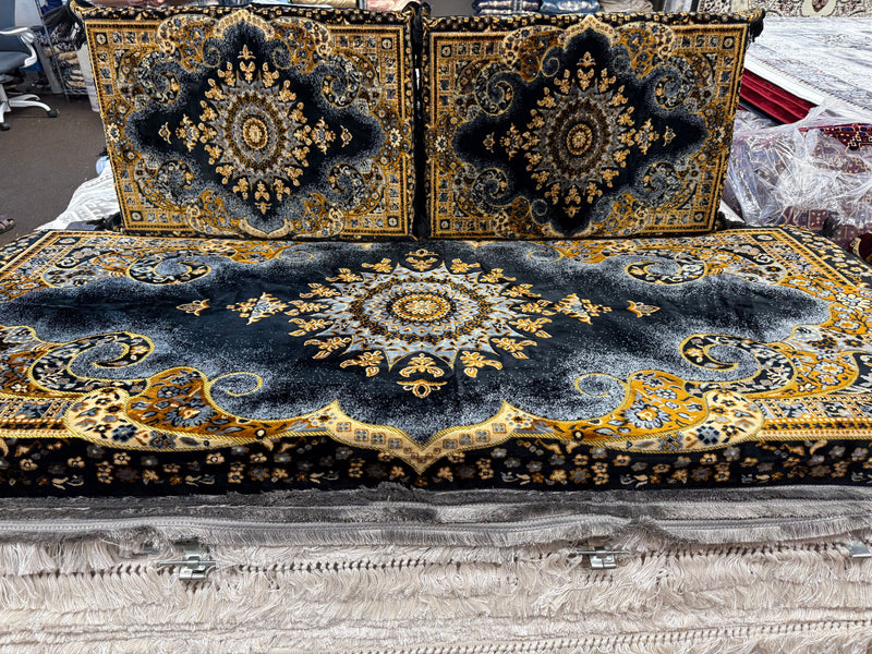 Black and Gold Traditional Afghan Toshak Set Cover Classic