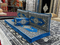 ست مبل نشیمن سنتی عربی آبی‌رنگ