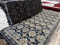 غطاء طقم توشاك أفغاني جديد تقليدي بتصميم تركمان أسود