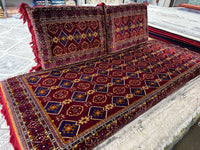 غطاء طقم توشك أفغاني تقليدي أحمر