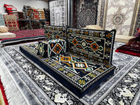 Navy Luxurious Majlis – 4-Piece Traditional Arabic Floor Sofa Set for Living Room & Lounge
