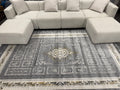 2026 Gray and Silver Luxury Traditional Medallion Rug 1200 Reeds | Stylish Rugs & Carpets