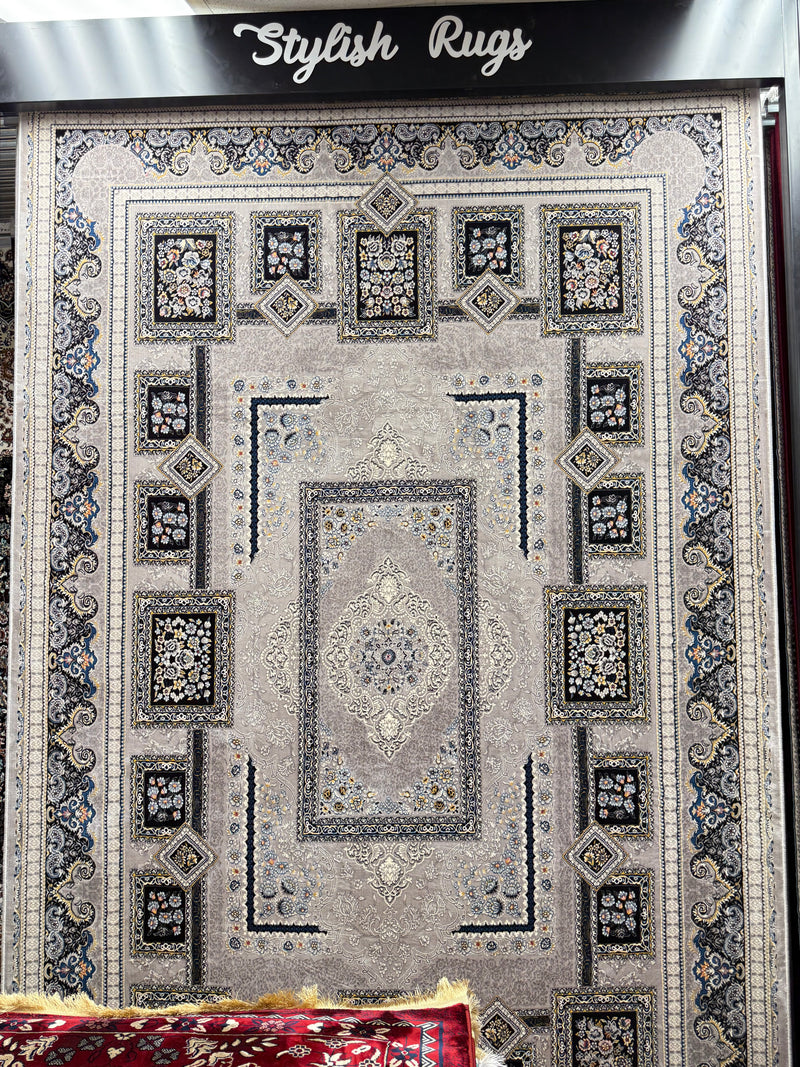 Modern Persian Carpet with Gray Background | Stylish Rugs & Carpets
