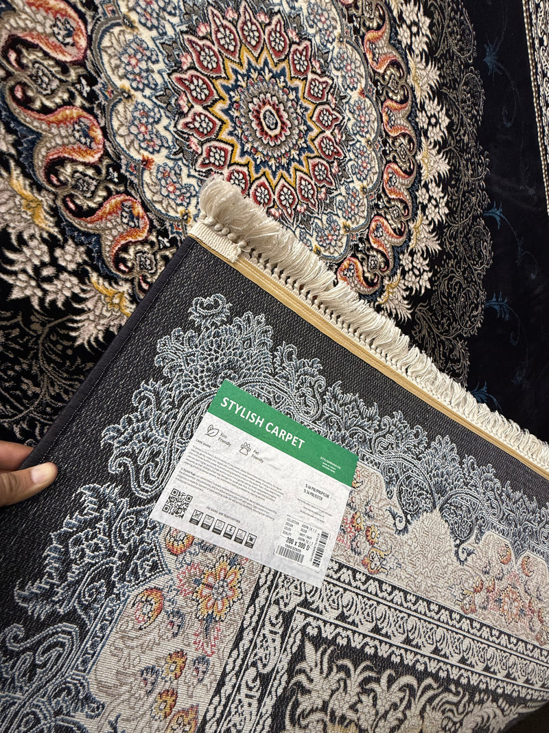 Classic Persian Carpet with Navy Background | Stylish Rugs & Carpets